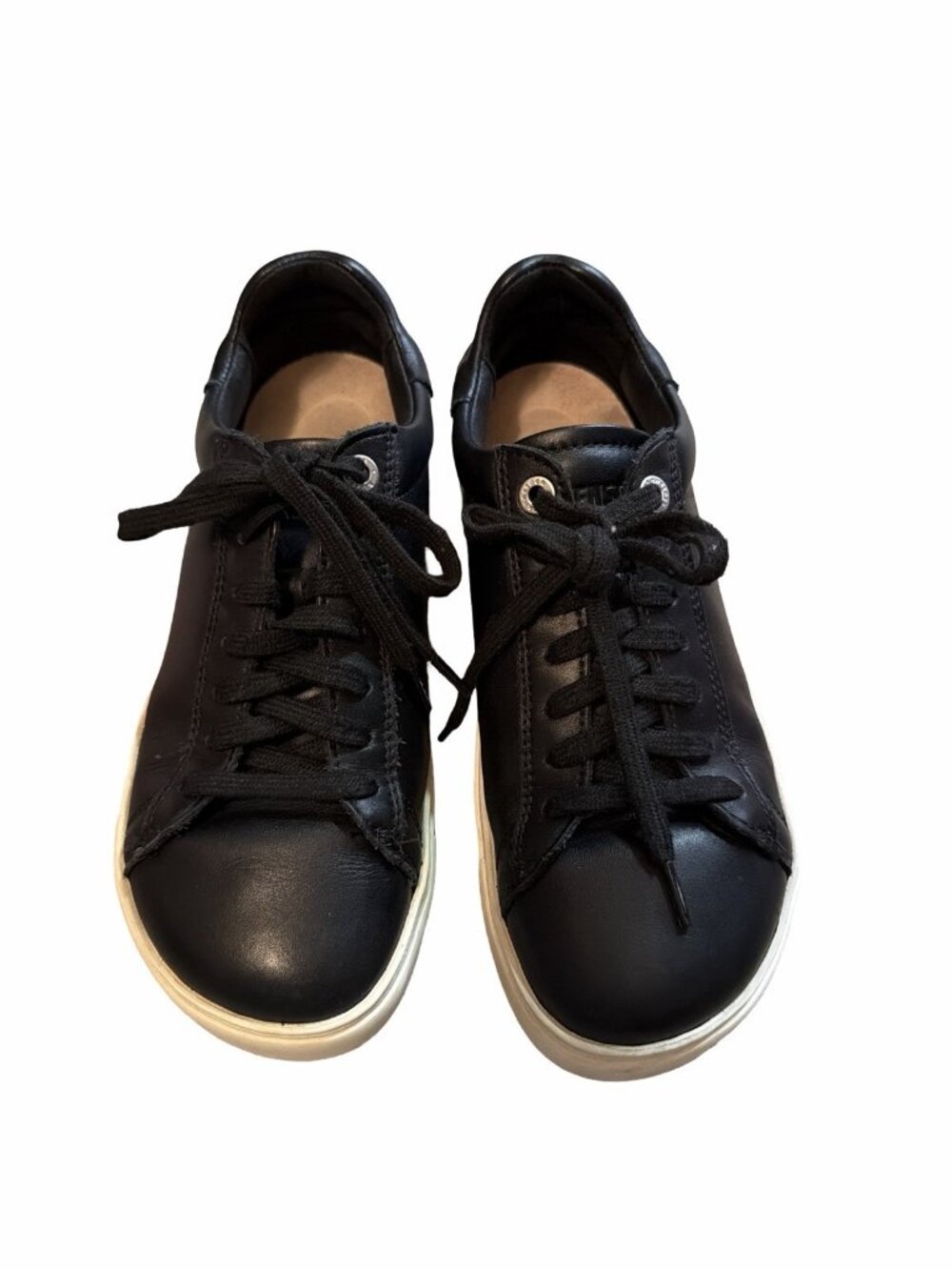 Birkenstock Bend Low 36 Black Leather Sneakers Wide Toe Box Arch Support READ